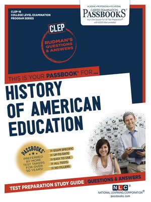 cover image of HISTORY OF AMERICAN EDUCATION
